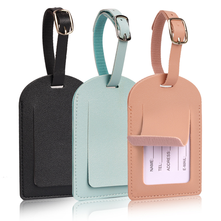 Travel Accessories International - 여성 남성 수하물 태그 PU 가죽