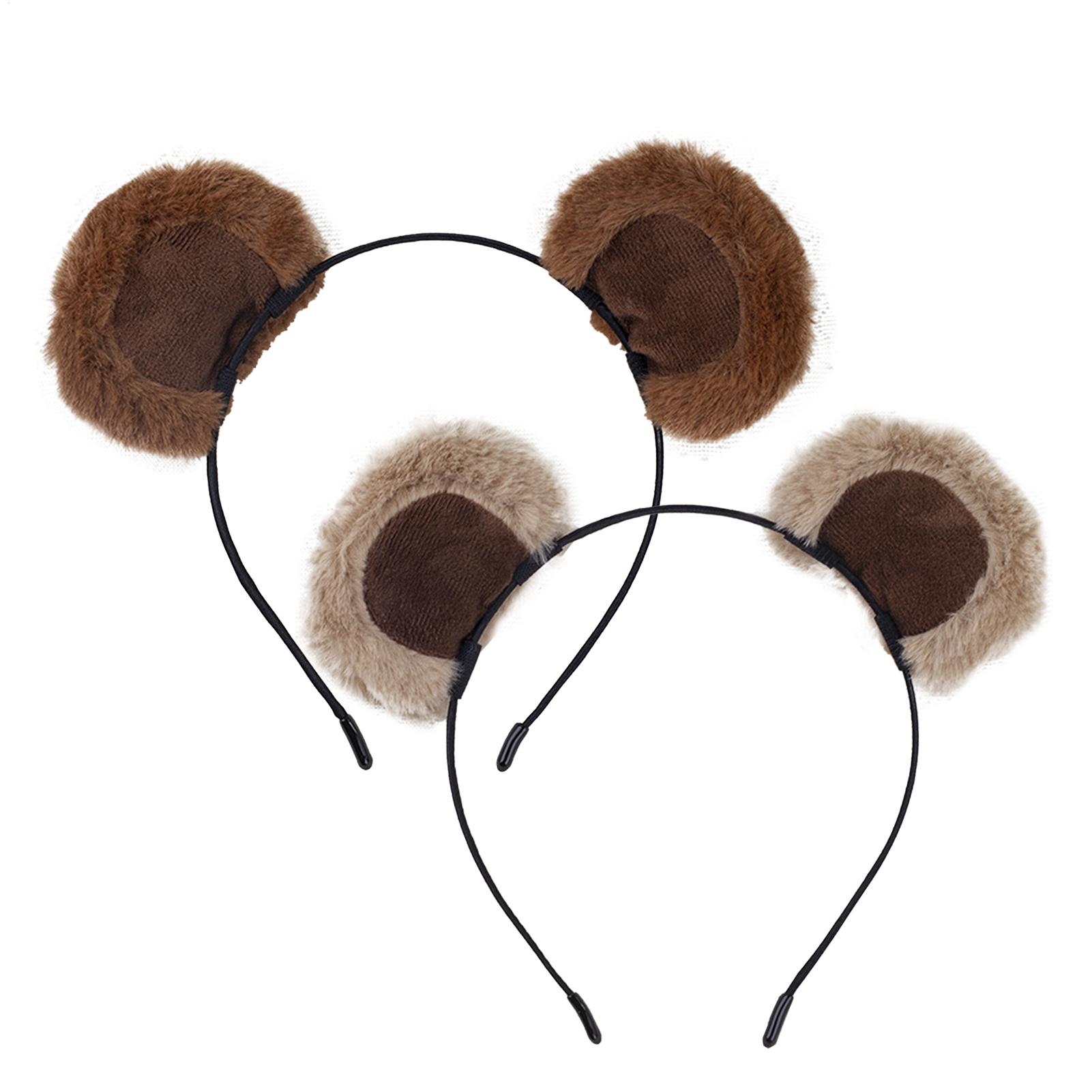 Travel Accessories For 6 Year Old - 플러시 베어 귀 머리띠 부드러운 칩먼크