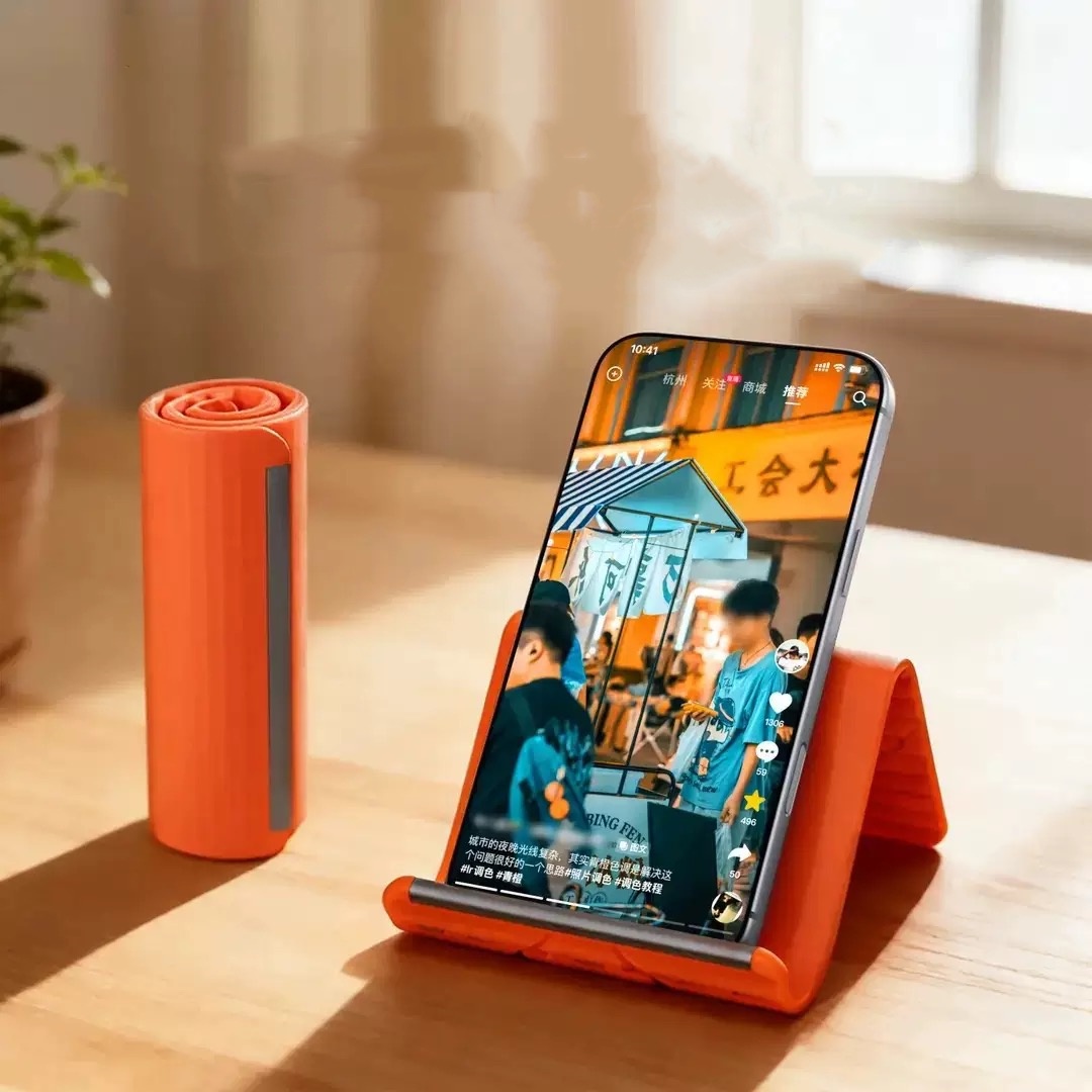 Travel Accessories Holder - 휴대용 실리콘 폰/태블릿/노트북 거치대, 창의적인 접이식