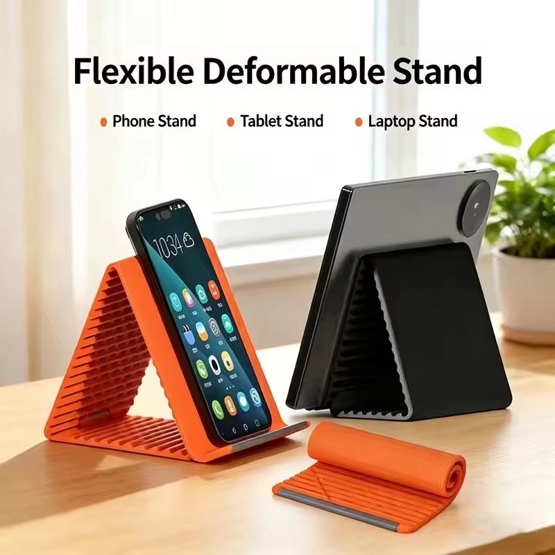 Travel Accessories Holder - 휴대용 실리콘 폰/태블릿/노트북 거치대, 창의적인 접이식