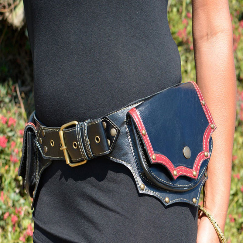 Travel Accessories Hip Belt - Steampunk-수제 가죽 유틸리티 힙 벨트 가방,