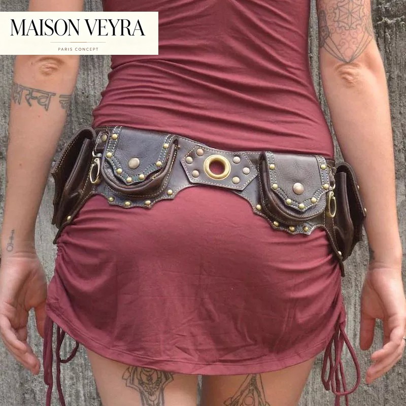 Travel Accessories Hip Belt - 1개 중세 스팀펑크 가죽 허리 가방