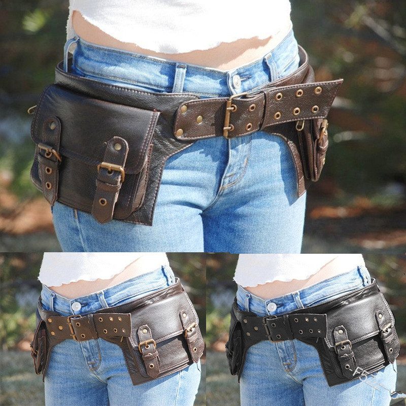 Travel Accessories Hip Belt - 중세 스팀펑크 가죽 유틸리티 힙 벨트