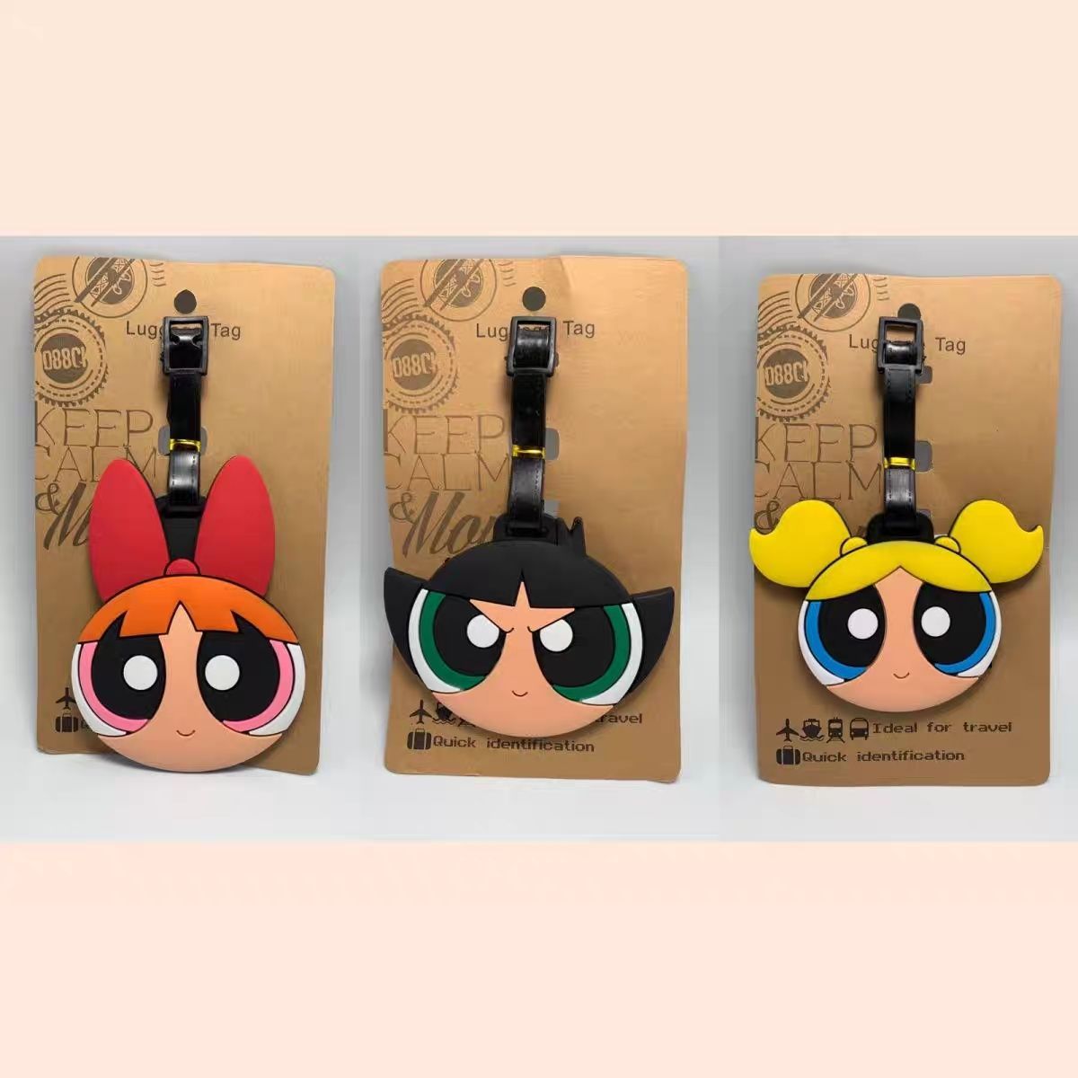 It Travel Accessories - 파워퍼프걸즈 가방 펜던트 귀여운 만화 캐릭터