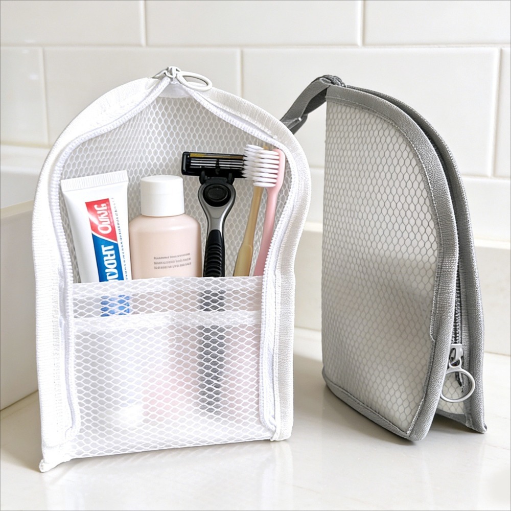 Travel Accessories Holder - 메쉬 세면도구 가방 통기성 속건 수직