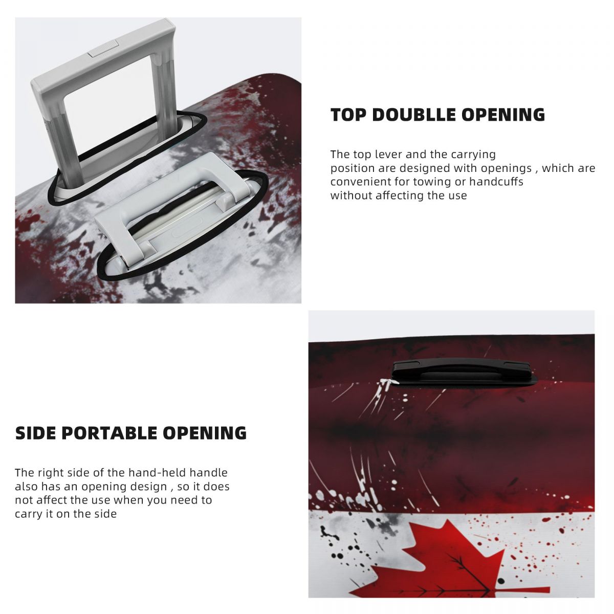 메이플 잎이 있는 빈티지 캐나다 국기 여행 가방 커버, - Travel Accessories Canada 리뷰 및 가격