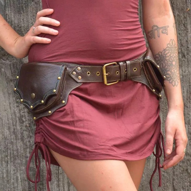 1pc 중세 Steampunk 가죽 허리 가방 유틸리티 - Travel Accessories Hip Belt 리뷰 및 가격