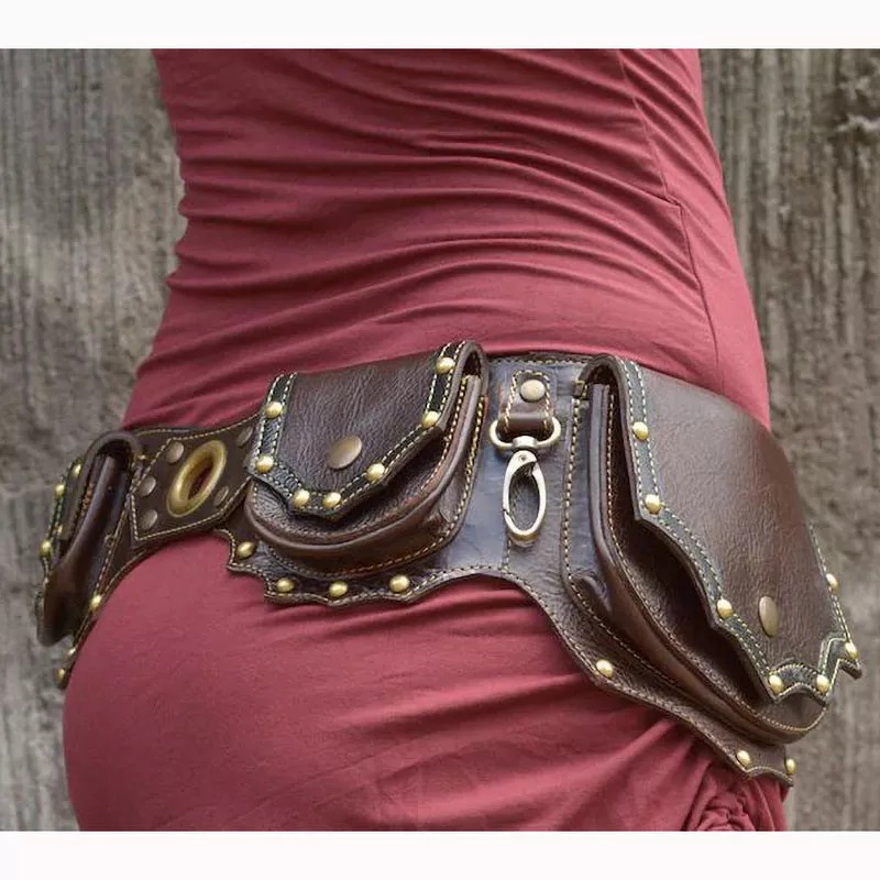 1pc 중세 Steampunk 가죽 허리 가방 유틸리티 - Travel Accessories Hip Belt 리뷰 및 가격