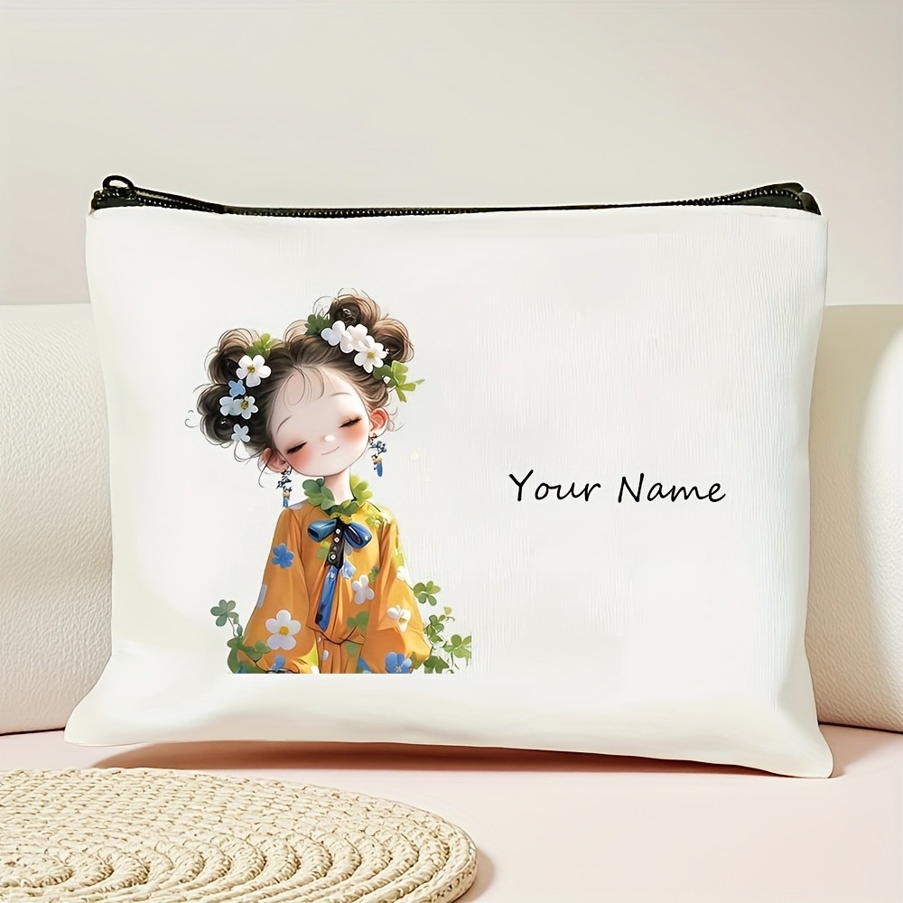 한국 스타일 애니메이션 소녀 메이크업 가방 맞춤 이름/ - Travel Accessories Organizer Bag 리뷰 및 가격