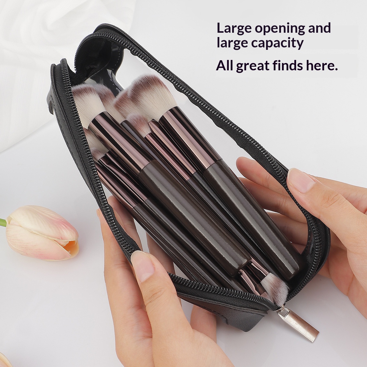 작고 투명한 PU 가죽 여행용 화장품 가방, 휴대용 방 - Travel Accessories Organizer Bag 리뷰 및 가격