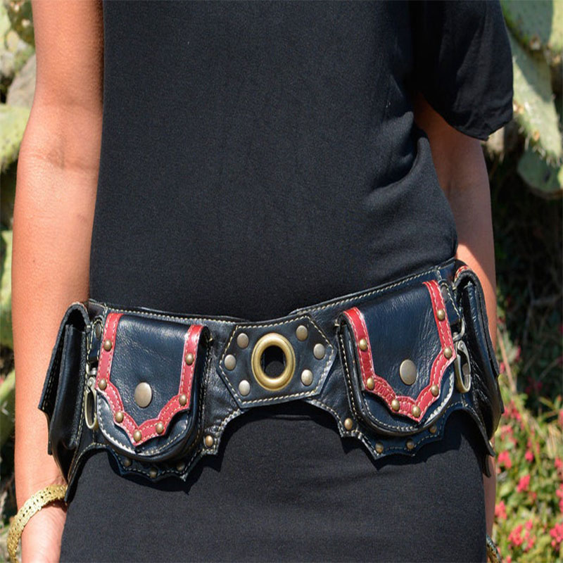 Steampunk-수제 가죽 유틸리티 힙 벨트 가방,  - Travel Accessories Hip Belt 리뷰 및 가격