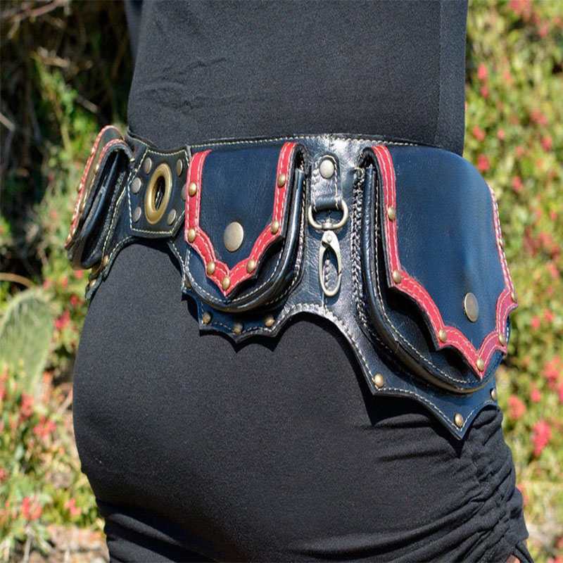 Steampunk-수제 가죽 유틸리티 힙 벨트 가방,  - Travel Accessories Hip Belt 리뷰 및 가격