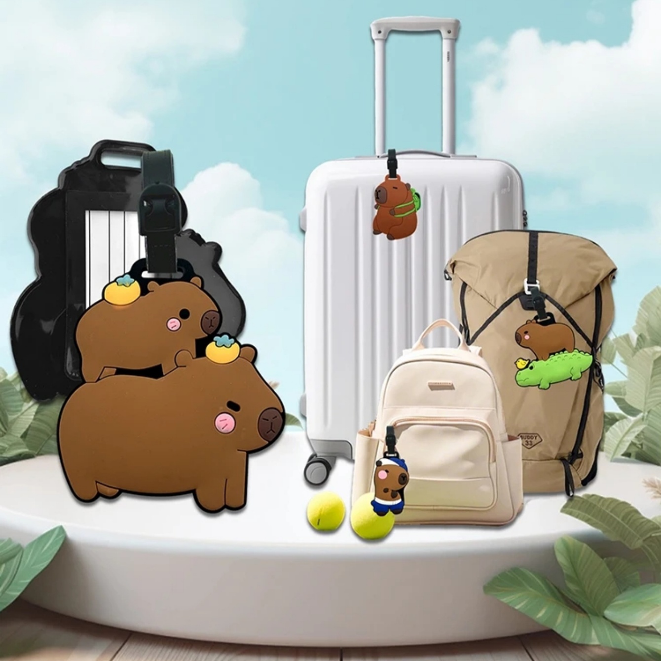 여행용품, 수하물 태그, 만화 카피바라, PVC 수하물 - Travel Accessories International 리뷰 및 가격