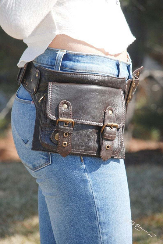 중세 스팀펑크 가죽 유틸리티 힙 벨트 페스티벌 포켓 바 - Travel Accessories Hip Belt 리뷰 및 가격