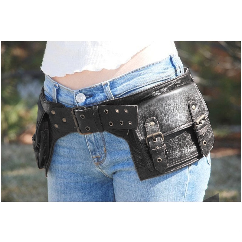 중세 스팀펑크 가죽 유틸리티 힙 벨트 페스티벌 포켓 바 - Travel Accessories Hip Belt 리뷰 및 가격