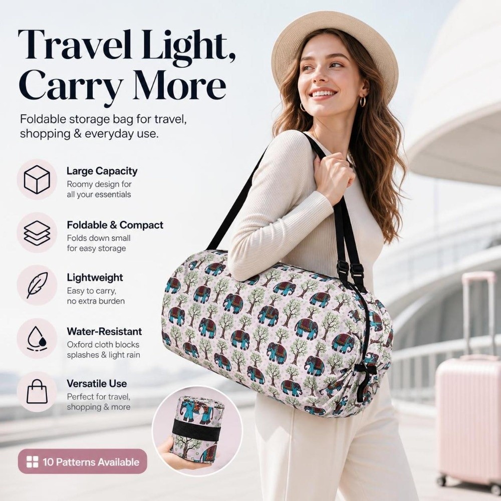 일본산 대용량 쇼핑백 손잡이가 있는 방수 접이식 수납  - Travel Accessories Market 리뷰 및 가격