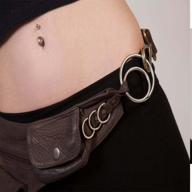 Steampunk 수제 가죽 유틸리티 엉덩이 벨트 가방 - Travel Accessories Hip Belt 리뷰 및 가격