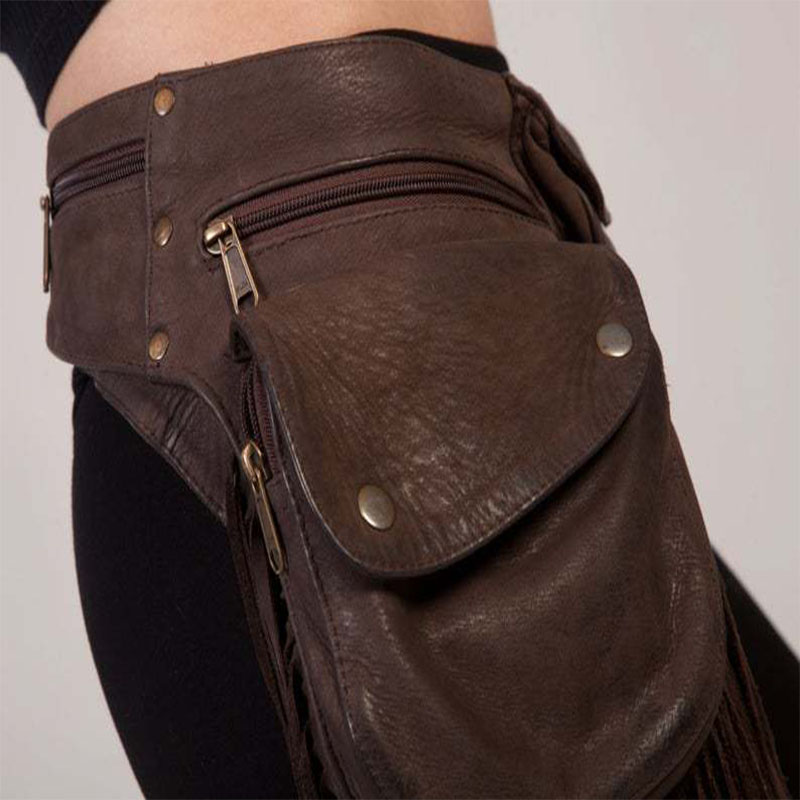 Steampunk 수제 가죽 유틸리티 엉덩이 벨트 가방 - Travel Accessories Hip Belt 리뷰 및 가격