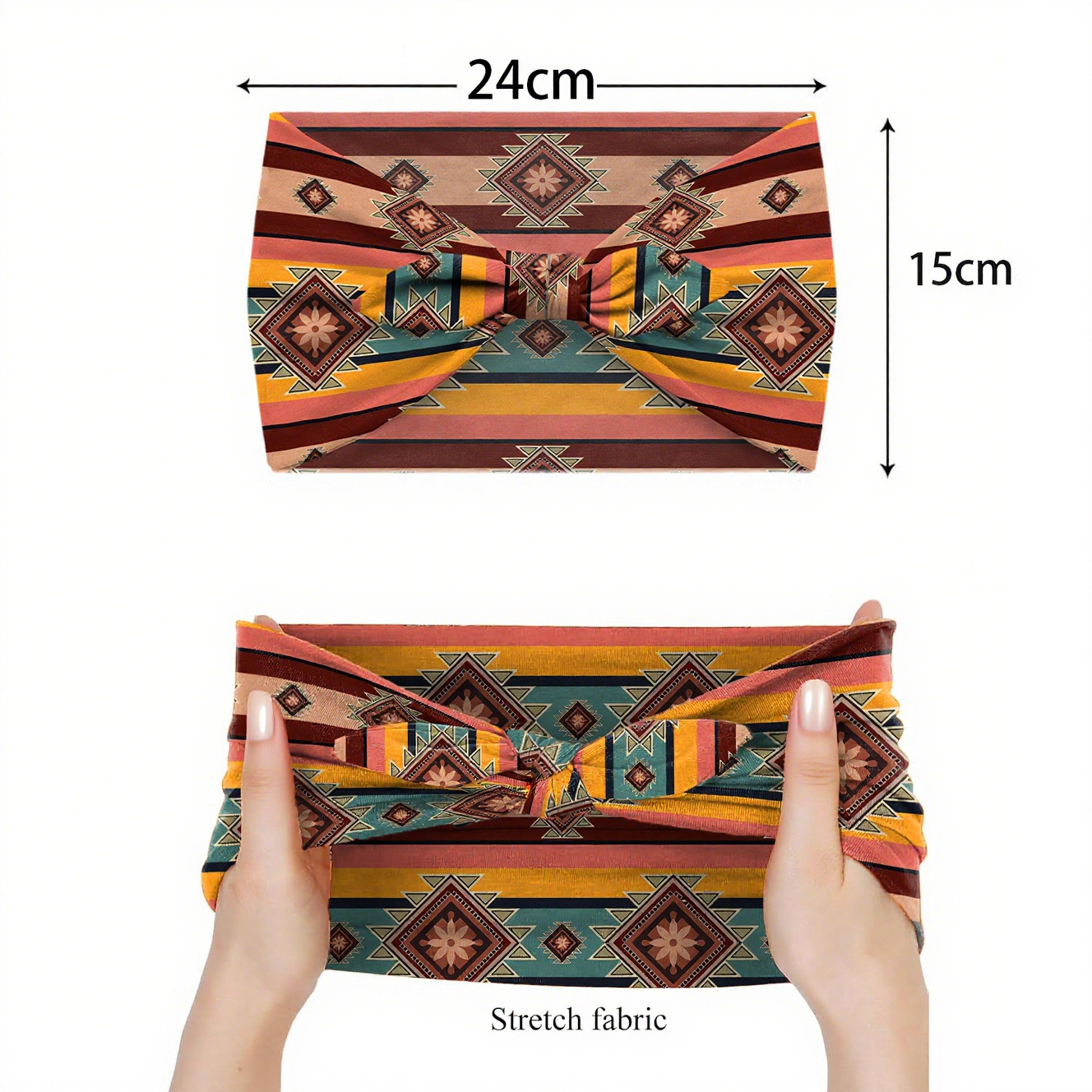 빈티지 에스닉 트라이벌 와이드 헤어밴드, 신축성 있는  - Travel Yoga Accessories 리뷰 및 가격