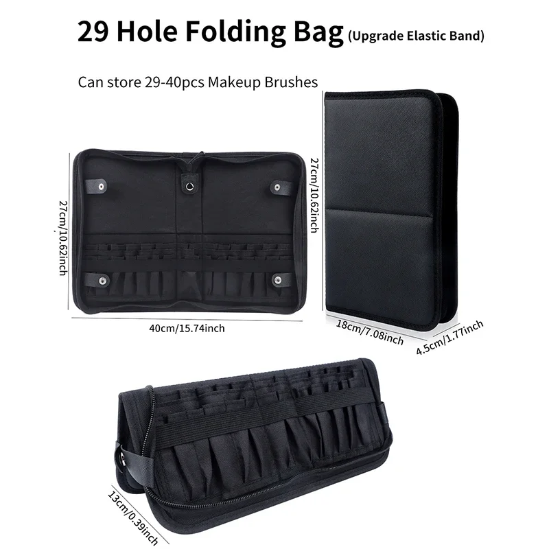 29/23 구멍 접이식 메이크업 브러쉬 가방 여성 메이 - Travel Accessories Organizer Bag 리뷰 및 가격