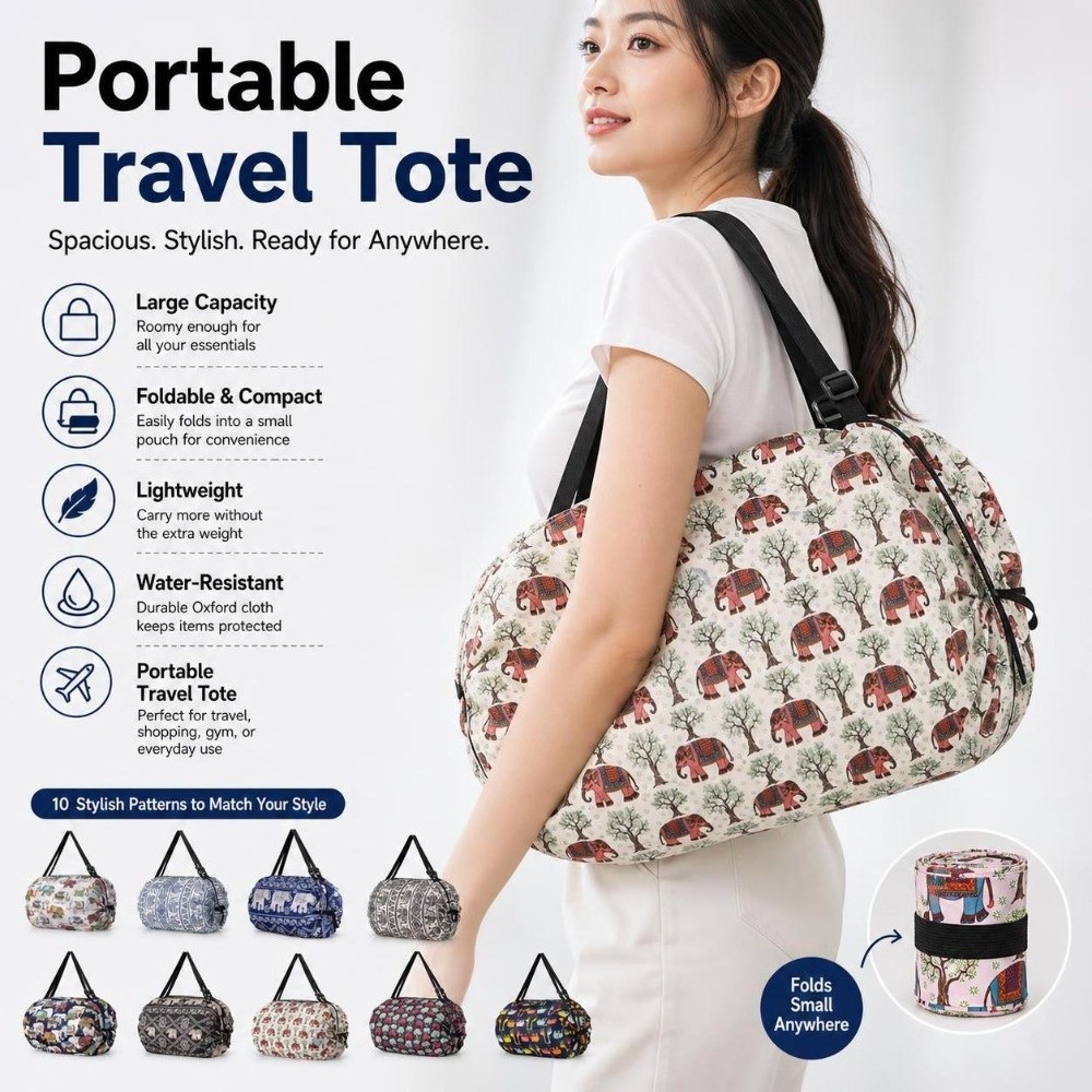 내구성 있는 대용량 쇼핑백, 손잡이가 있는 방수 여행용 - Travel Accessories Market 리뷰 및 가격
