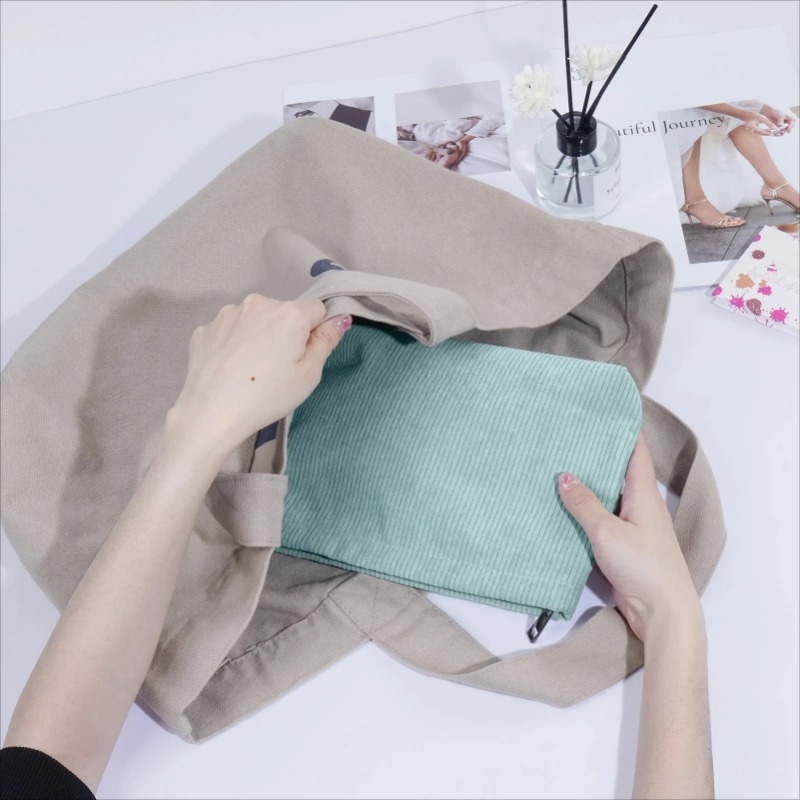 코듀로이 여행용 화장품 가방 휴대용 메이크업 수납 가방 - Travel Accessories Organizer Bag 리뷰 및 가격