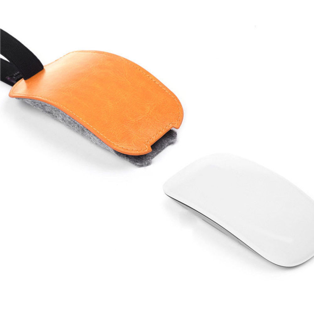 오렌지 PU 가죽 펠트 마우스 파우치, 여행 운반 케이 - Travel Accessories Apple 리뷰 및 가격