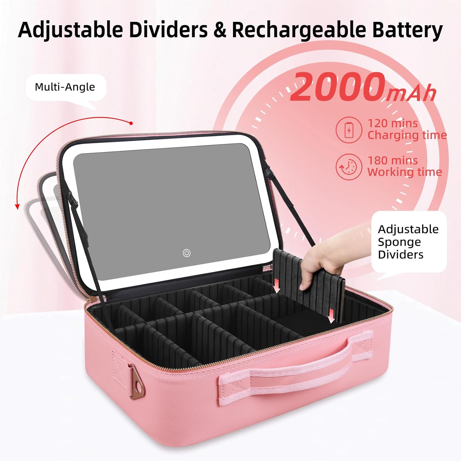 대용량 메이크업 가방 15''X11'' LED 거울 3 - Travel Accessories Organizer Bag 리뷰 및 가격