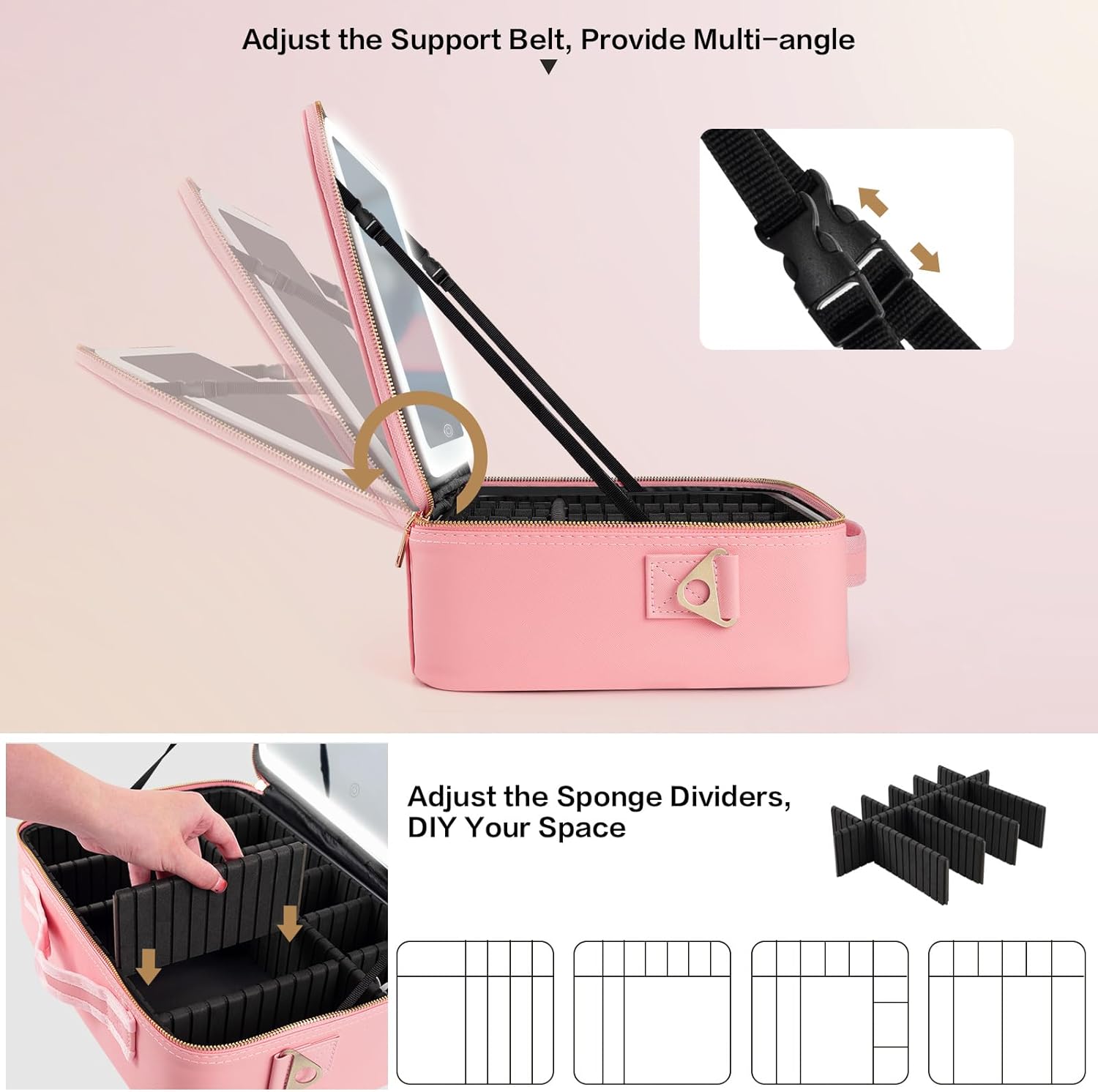 대용량 메이크업 가방 15''X11'' LED 거울 3 - Travel Accessories Organizer Bag 리뷰 및 가격